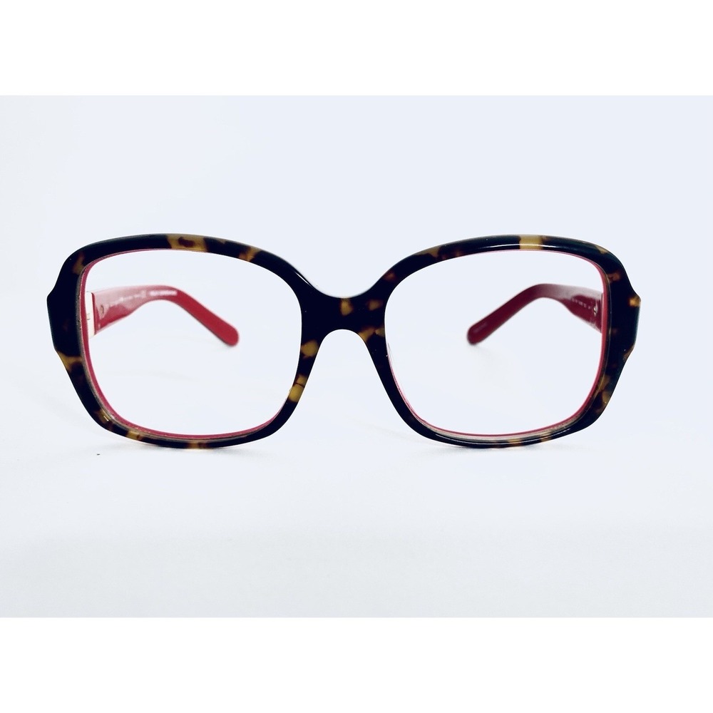 Kate Spade Tortoise & Red Lucite Square Glasses Italy Annora/P/S 54 18 130